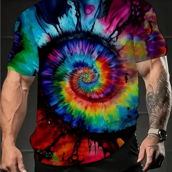 NWT!!!Men's Tie-Dye Spiral Shirt - Picture 1 of 6